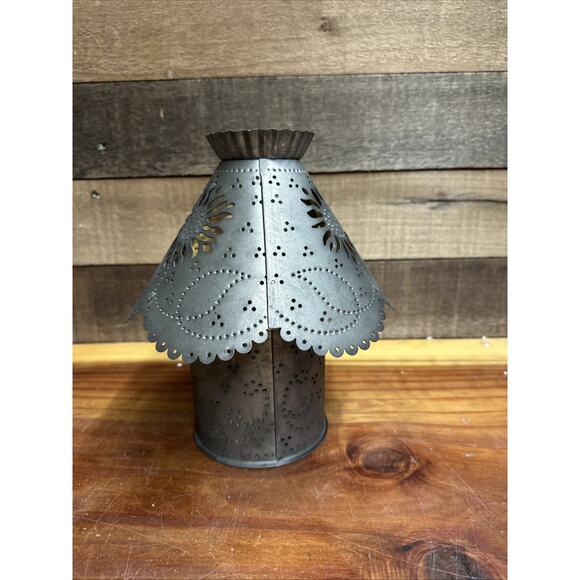 2 pc Punched Tin Sunflower Candle Holder Lamp Luminary Rustic Decor Farmhouse 9" - Picture 2 of 8